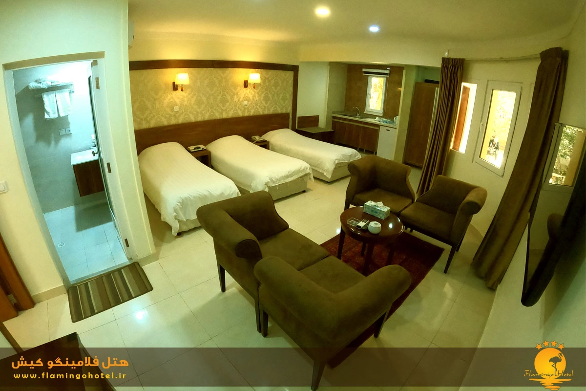 اتاق سه تخته هتل فلامینگو کیش